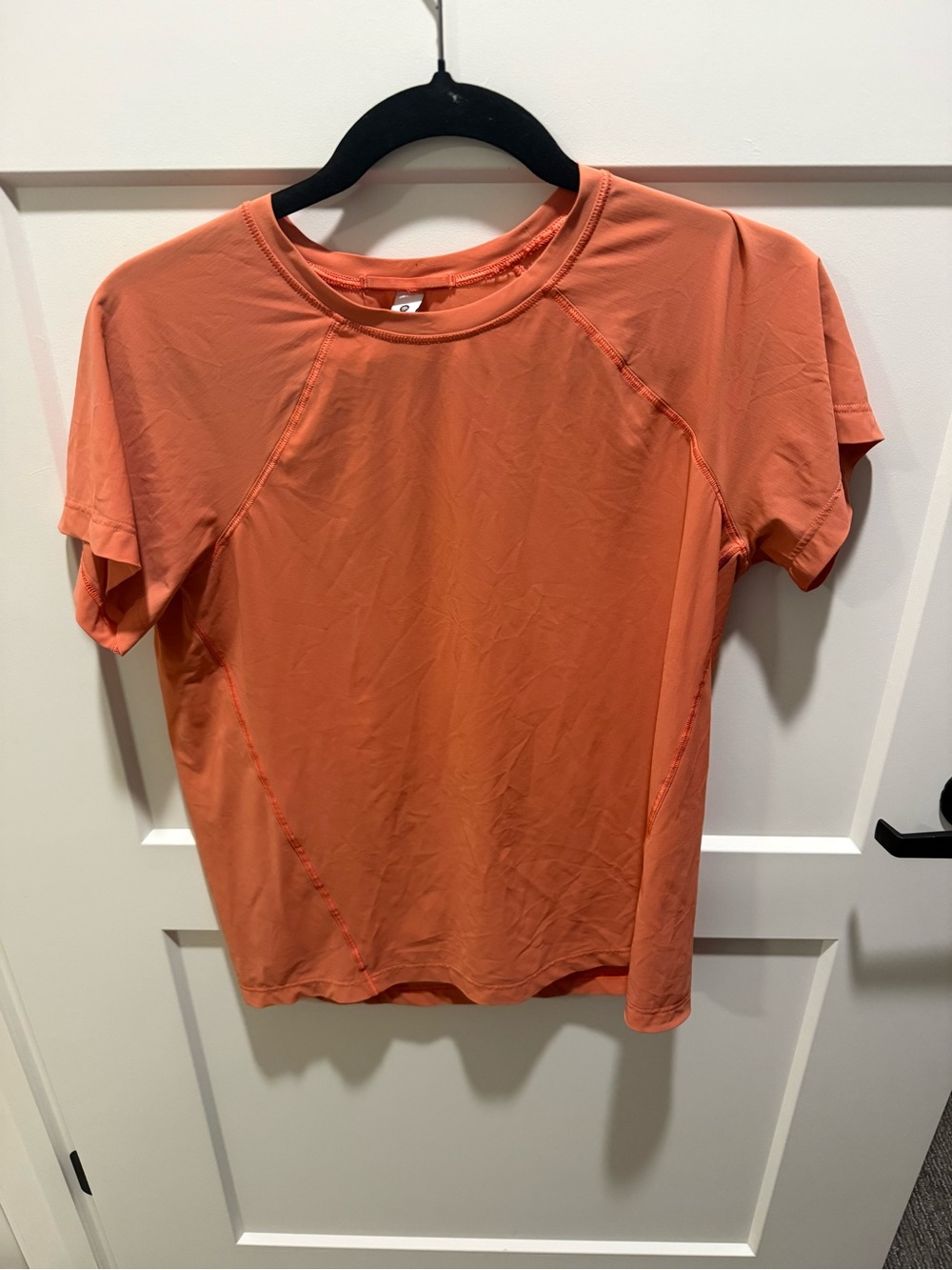 Athleta Orange Short Sleeve Performance Workout Top XS Athletic Running Yoga